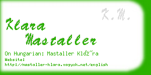 klara mastaller business card